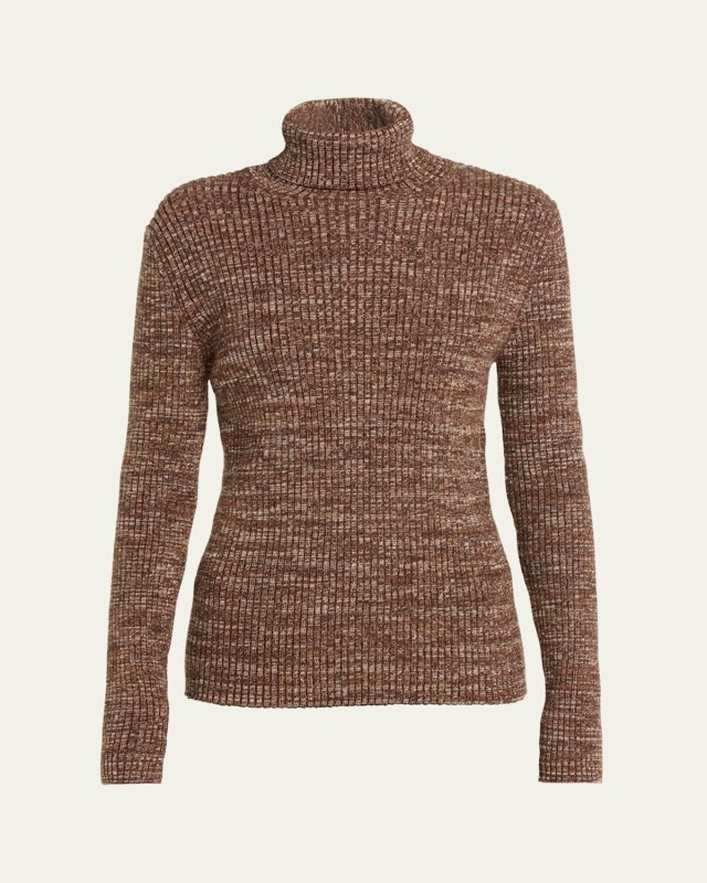 Banff Cashmere Ribbed Turtleneck Sweater